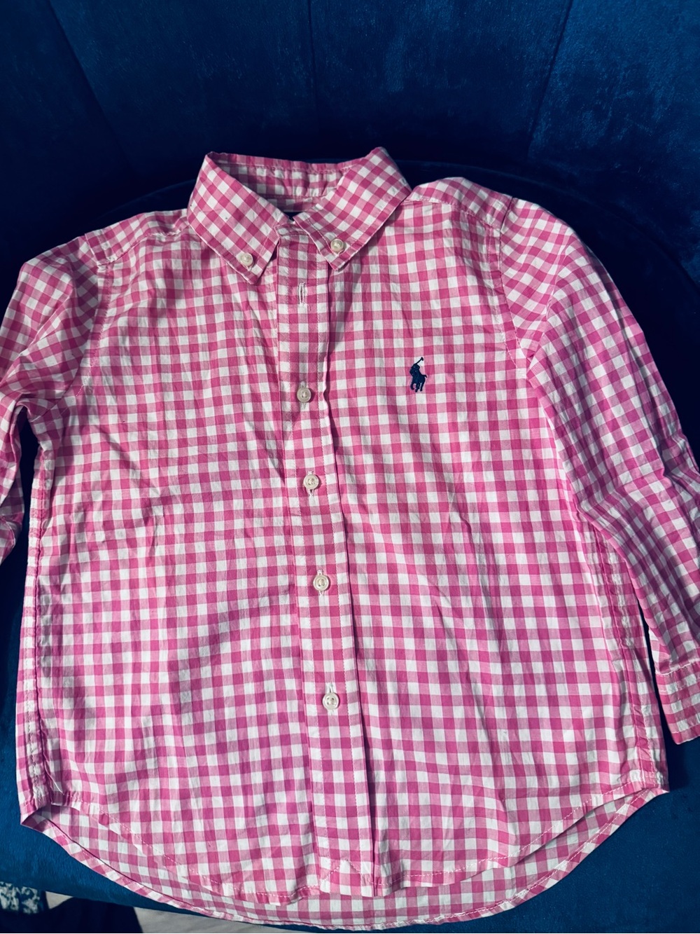 Polo Ralph Lauren Gingham Cotton Poplin Shirt Boys 4T Pink & White